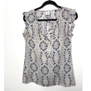 Cabi Blouse Women's S Peasant Top Floral Print Tank Summer lightweight